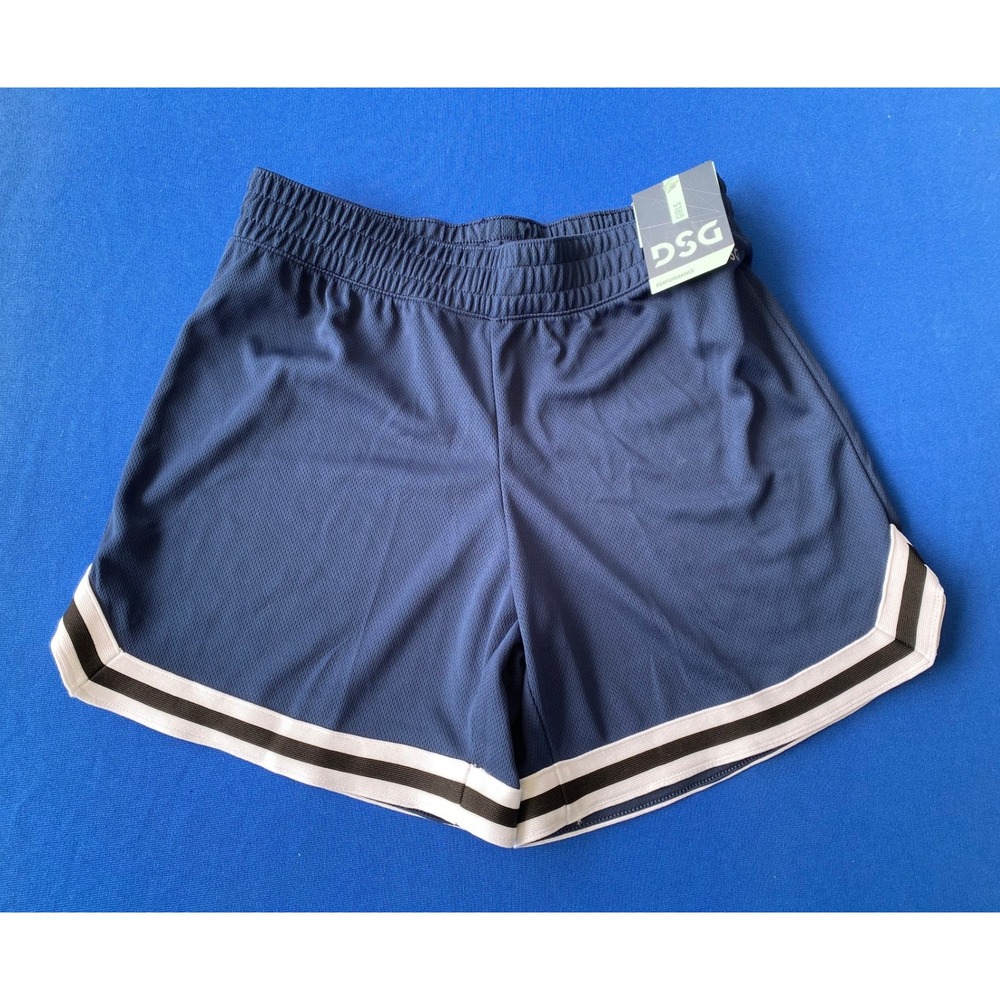 DSG Girls Performance Mesh Shorts University Navy Mid Rise Size L 14 NWT